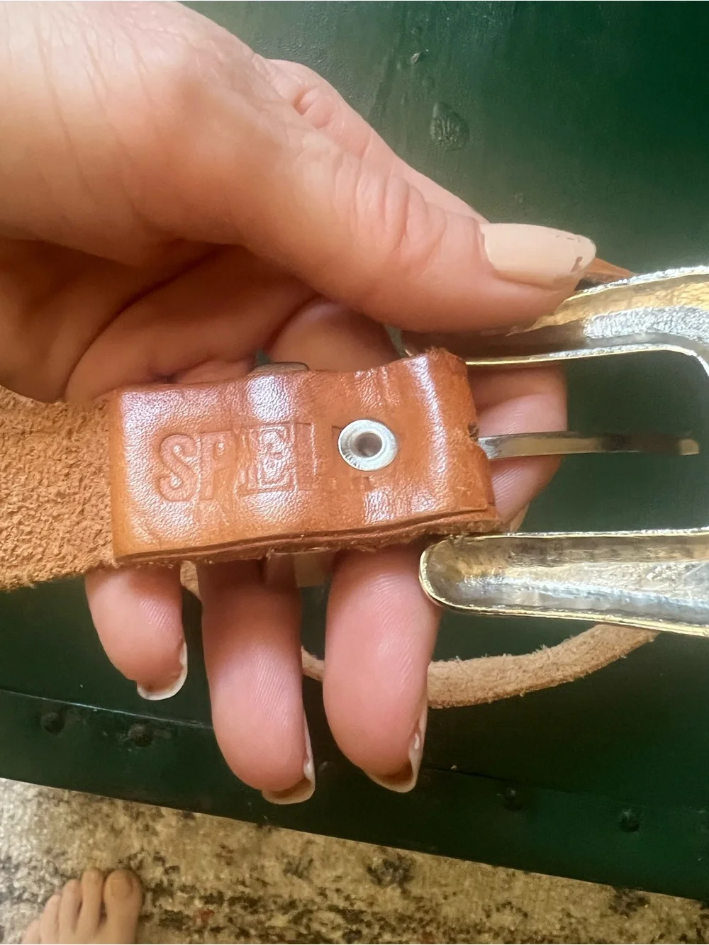 Spell Tan Leather western cowboy belt size Small medium